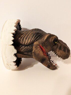 Jurassic T-Rex Head Skull Realistic Wall Decor 7 x 5.5" Foam Rubber Dinosaur